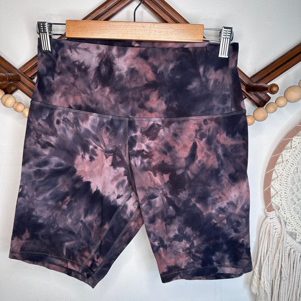 Lululemon Align Diamond Dye Graphic Grey Pinik Hi Rise Biker Shorts